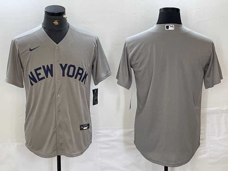 Men%27s New York Yankees Blank 2021 Grey Field of Dreams Cool Base Stitched Baseball Jersey->new york yankees->MLB Jersey